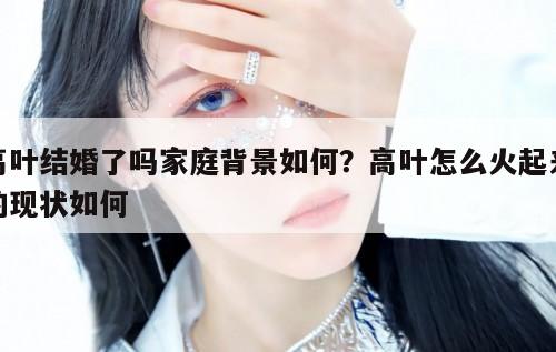 高叶结婚了吗家庭背景如何？高叶怎么火起来的现状如何  第1张