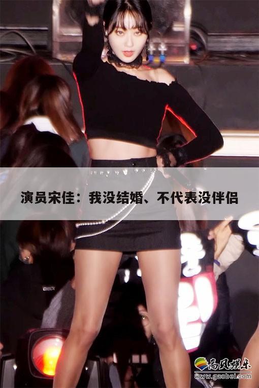 演员宋佳：我没结婚、不代表没伴侣  第1张